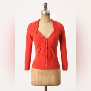 Anthropologie Rosie Neira Orchard Hour Cardigan Sweetheart Neck Knit